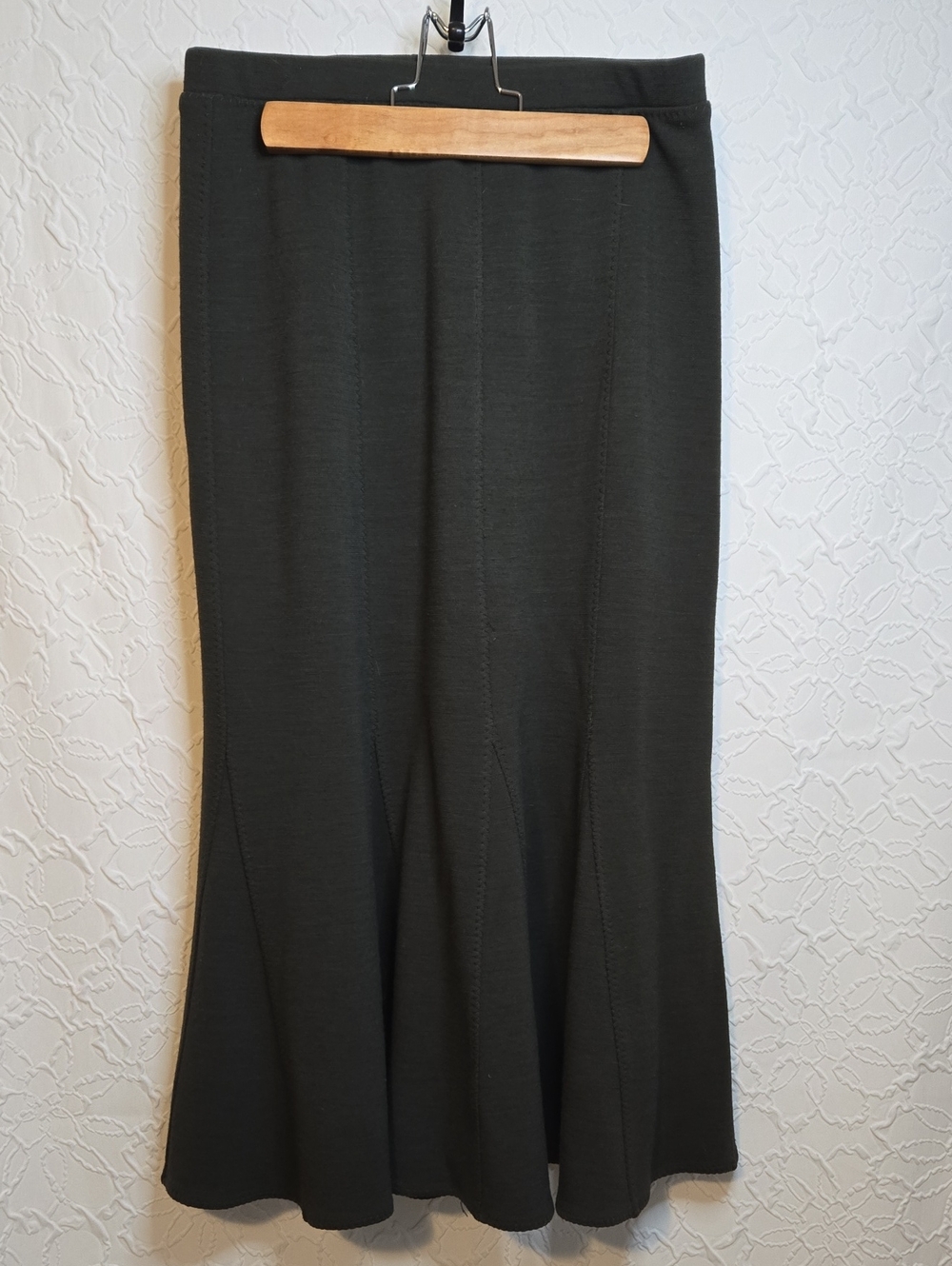 Eileen Fisher Midi Wool Skirt In Sage Green, Petite